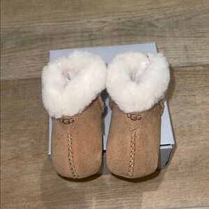 UGG Brown Baby Booties with Cream Lining